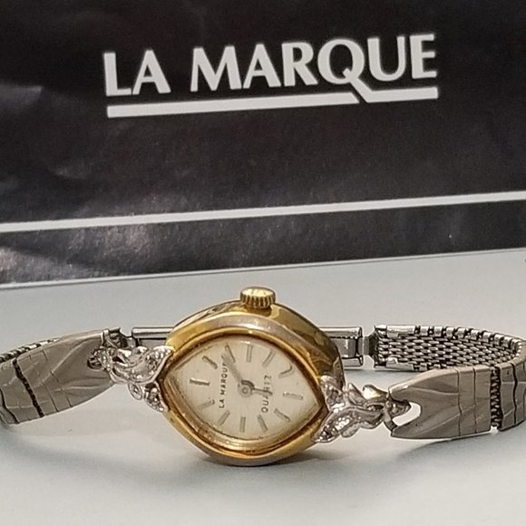 Antique quartz Watch La Marque 5 Jewels & Diamonds Women Watches Petite Wrist